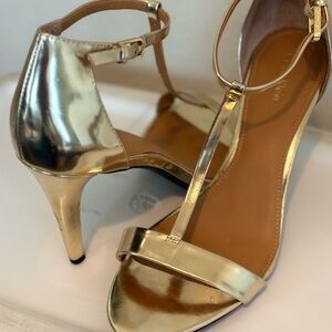 Calvin Klein Gold Strappy Heels